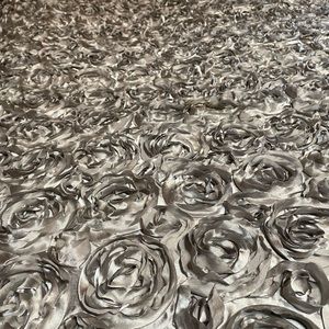 Wake Up Frankie Silver Satin Rosette Duvet Cover Full/Queen
